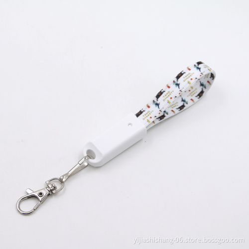 Yijiashishang High Quality OEM Printing Nylon Keychain USB Cable With Protector